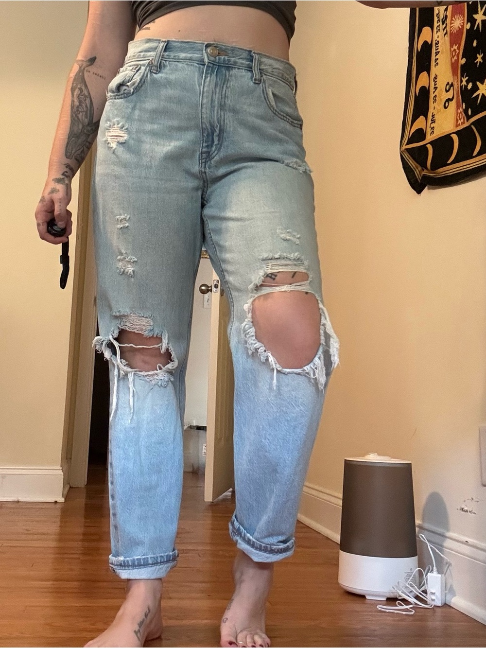 Aeropostale Light Blue Ripped Boyfriend Jeans